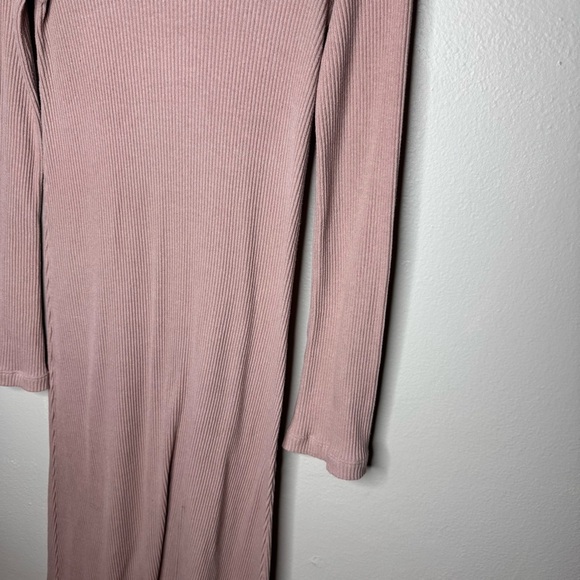 Christy Dawn the Charlie Dress Long Sleeve Pink Ribbed Mock Neck - Picture 5 of 14